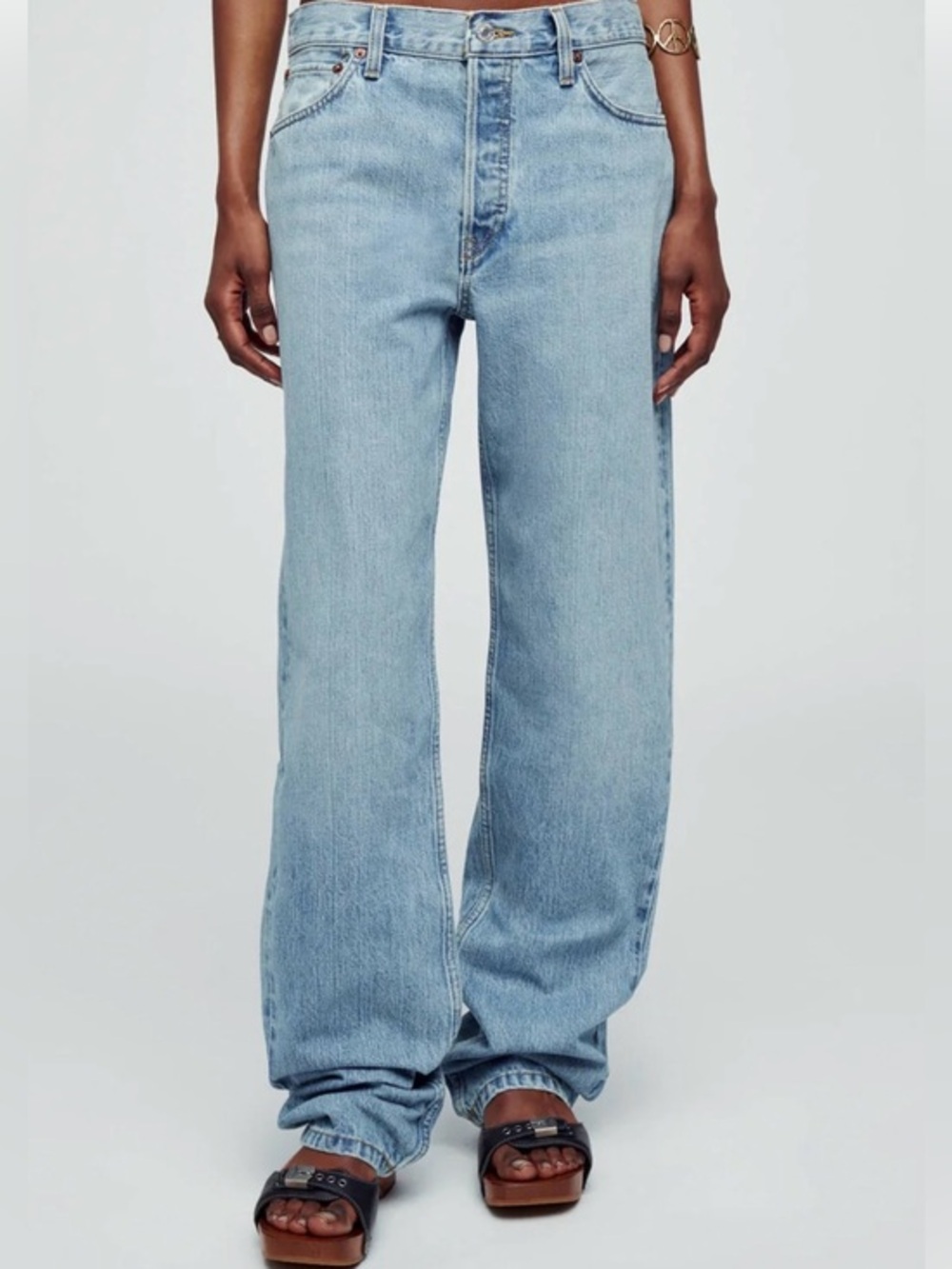 NWT RE/DONE 90s High Rise Loose Long Jeans- 27- Fits like a 32! -MSRP $295